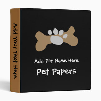Dog Bone & Paw Print Binder