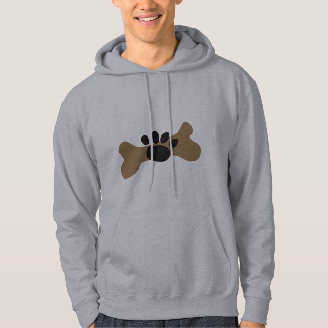 Dog Bone & Paw Print Hoodie (Front)