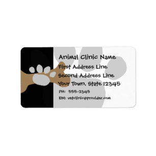 Dog Bone & Paw Print Label