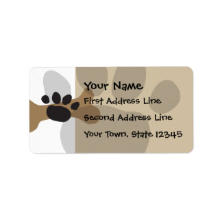 Dog Bone & Paw Print Label