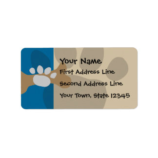 Dog Bone & Paw Print Label