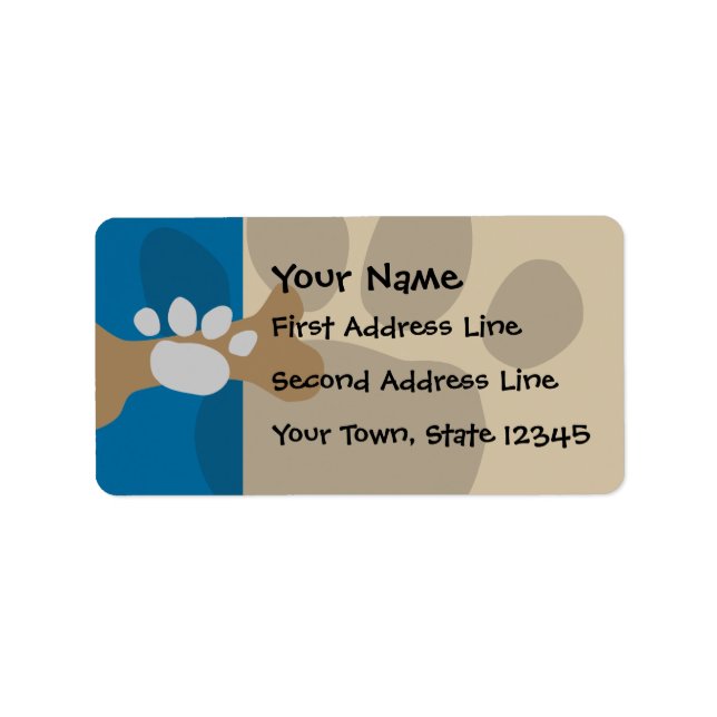 Dog Bone & Paw Print Label (Front)