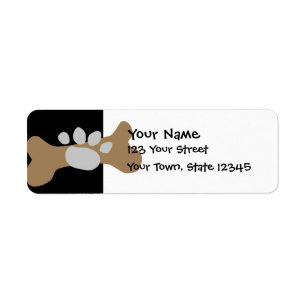 Dog Bone & Paw Print Label