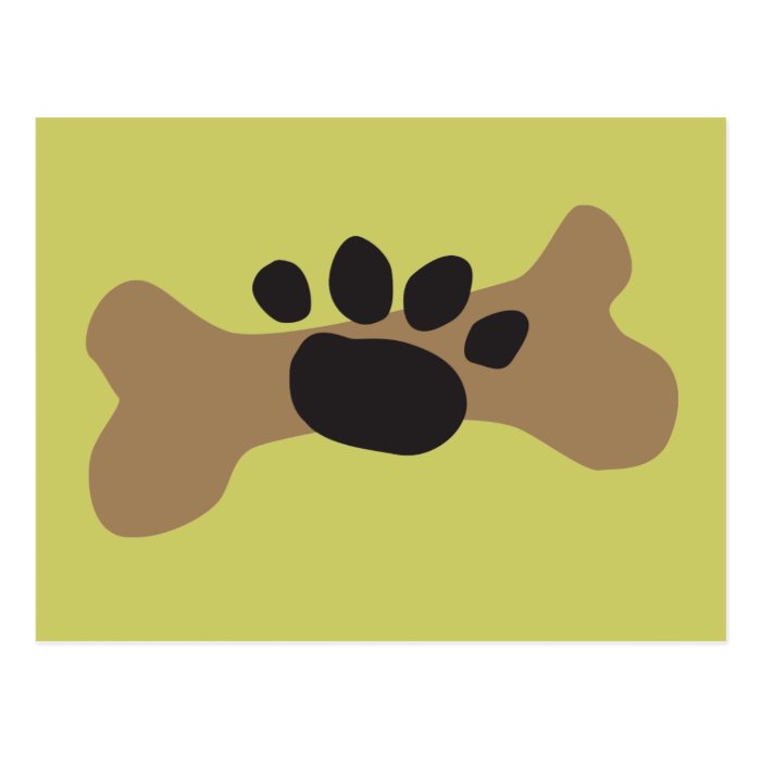 Dog Bone & Paw Print Postcards