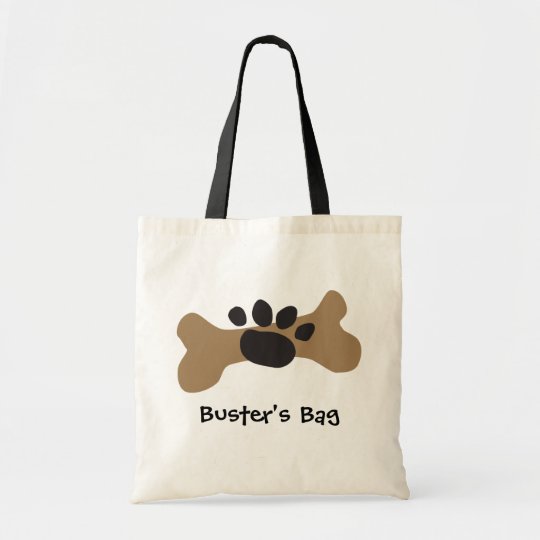 Dog Bone & Paw Print Tote Bag | Zazzle