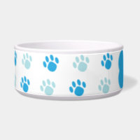 Personalized Ceramic Pet Bowls with Paw Print Custom Dog Bowl from Photo  and Name