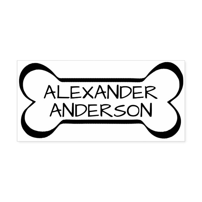 Dog Bone Personalize Rubber Stamp (Imprint)