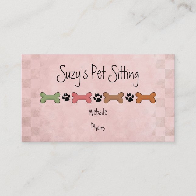 Dog Bone Pet Business Cards (Front)