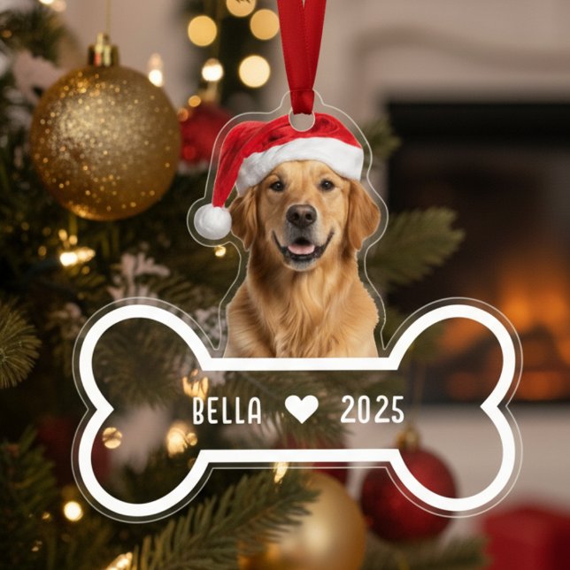 Dog Bone Pet Photo Cut Out Christmas Ornament (Dog Bone Pet Photo Cut Out Christmas Ornament
)