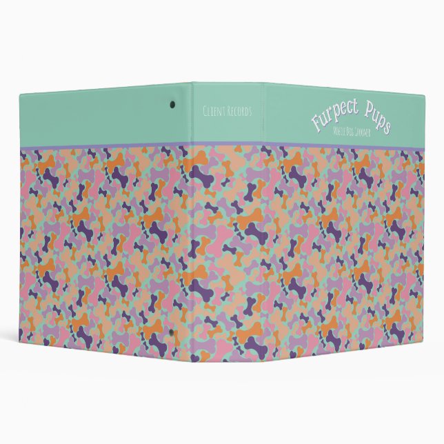dog bone pet services 3 ring binder (Background)