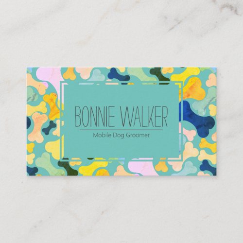 dog bone pet services business card