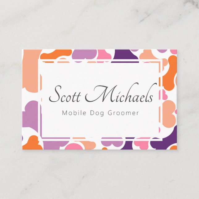 dog bone pet services business card (Front)