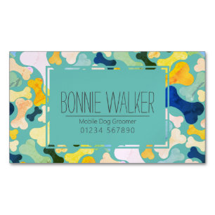 dog bone pet services business card magnet
