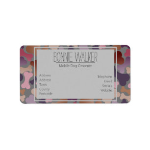 dog bone pet services label