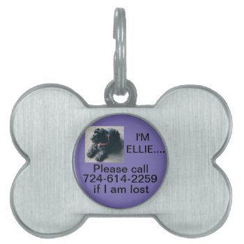 Dog Bone Pet Tag Custom Burnished Silver by creativeconceptss at Zazzle