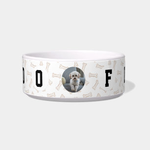 Dog Bone Photo Custom 4 Letter Dog Name  Bowl