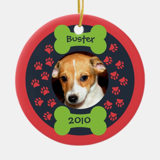 Dog Bone Photo Ornament (Front)