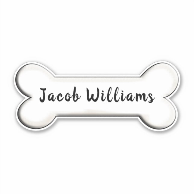 dog bone shape sticker (Front)