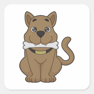 Dog Bone Square Sticker
