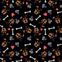 Dog Bone Squirrel Hearts Bandana