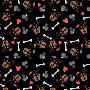 Dog Bone Squirrel Hearts Bandana