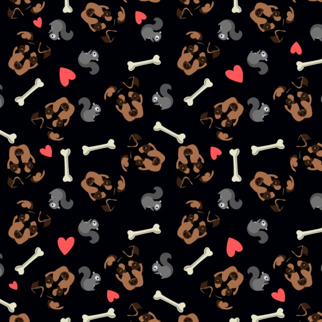 Dog Bone Squirrel Hearts Bandana (Creator Uploaded)