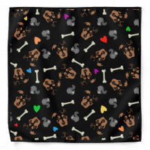 Dog Bone Squirrel Rainbow Hearts Bandana