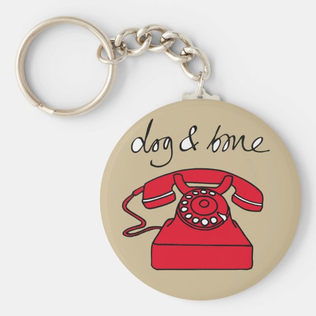 Dog & Bone Telephone Cockney Rhyming Slang Keyring (Front)