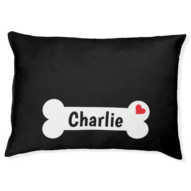 Dog Bone With Heart  Bowl Pet Bed (Front)