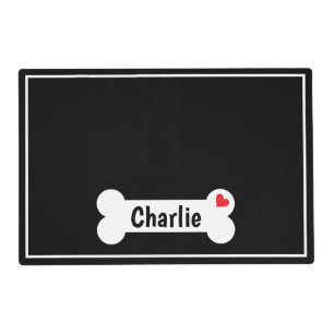 Dog Bone With Heart Placemat