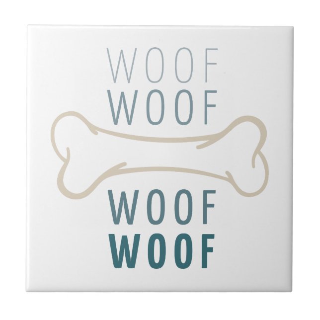 Dog Bone Woof Ceramic Tile (Front)