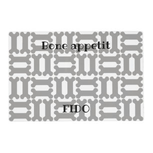 Dog bones "bone appetit" w name placemat