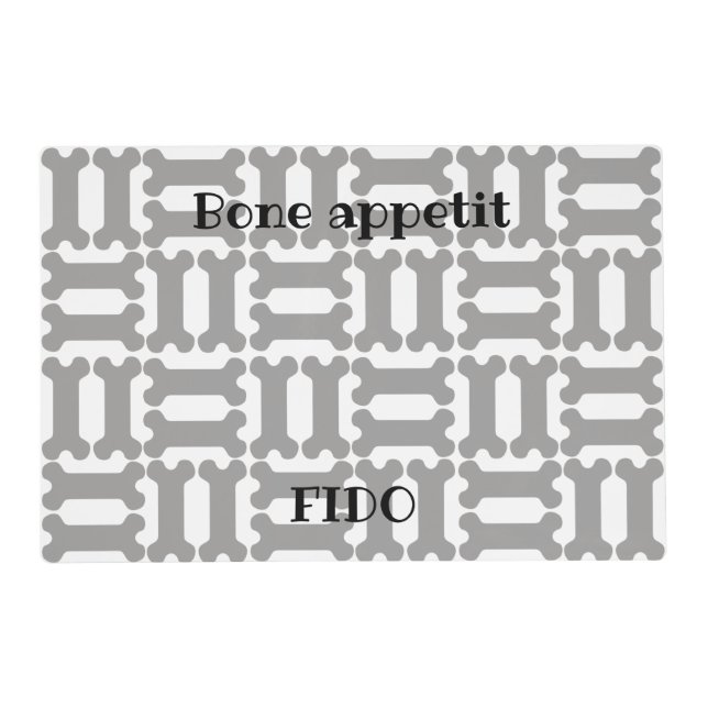 Dog bones "bone appetit" w name placemat (Front)