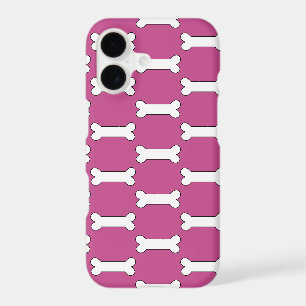 Dog Bones Design Pattern Pink Background iPhone 17 Case