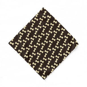 Dog bones on brown pattern bandana