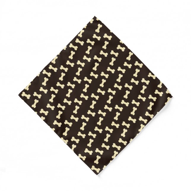 Dog bones on brown pattern bandana (Front)