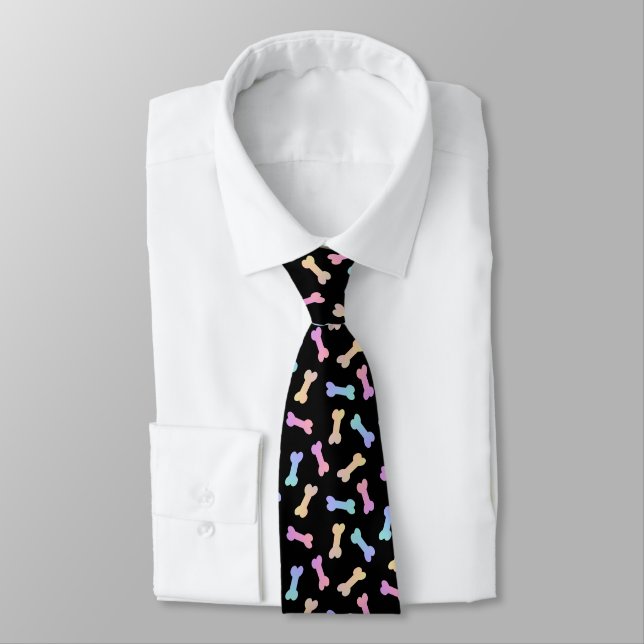 Dog Bones Rainbow Neck Tie (Tied)