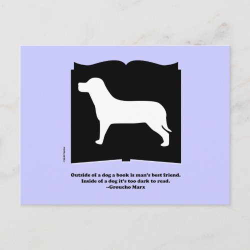Dog Book Groucho Quote Postcard