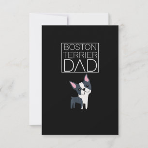 Dog Boston Terrier Dad Mens I Love Cute Funny RSVP Card
