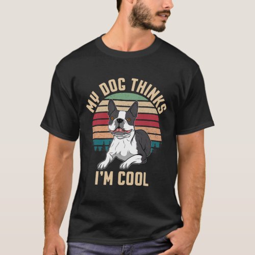 Dog Boston Terrier Vintage T_Shirt