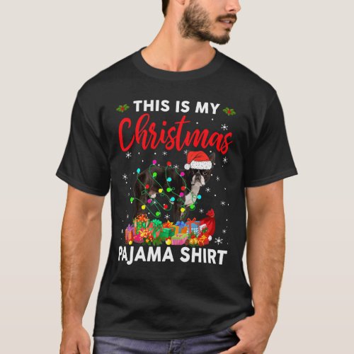 Dog Boston Terrier Xmas Lights Funny Christmas Gif T_Shirt