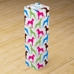 Dog bottle label wine box
