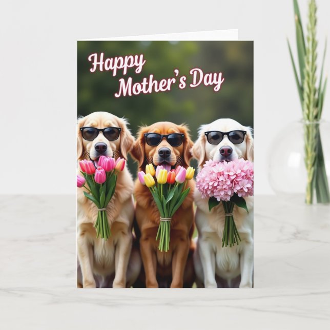 Dog Bouquet Mothers Day Card (Front)