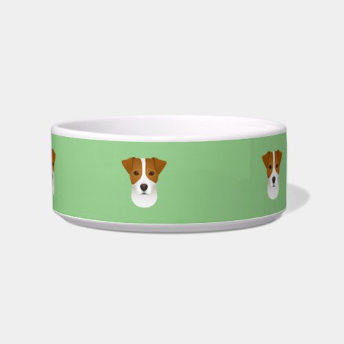 Dog Bowl Ceramic Jack Russell Terrier Green