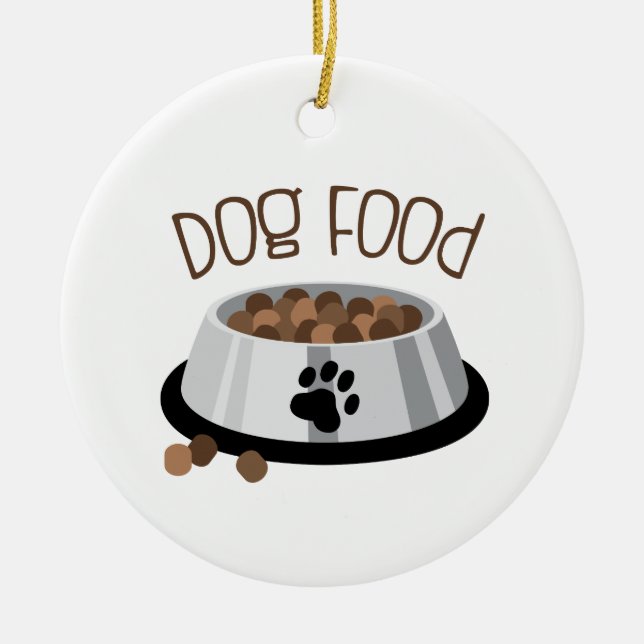 Dog Bowl Ceramic Ornament (Front)