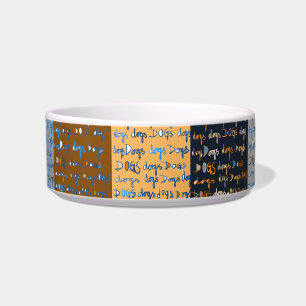Dog bowl colorful lettering