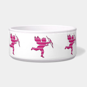 Dog Bowl Cupid Pink Glitter
