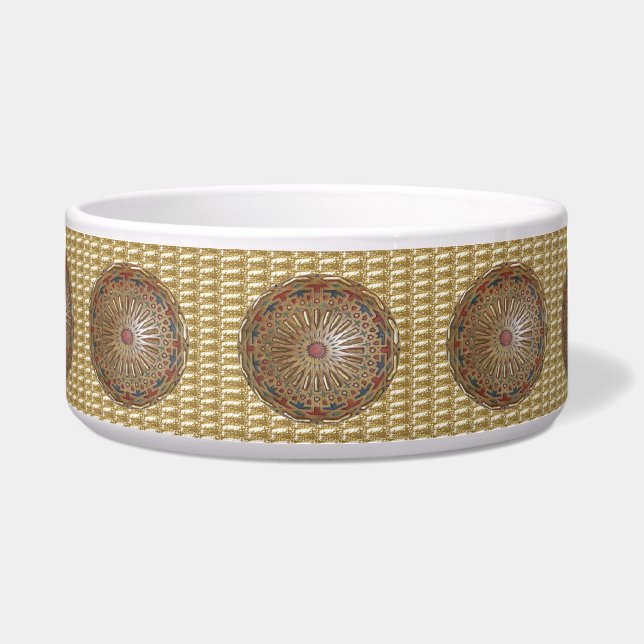 Dog Bowl Morrocon Beauty on Gold (Front)
