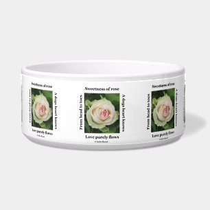 Dog Bowl Poetic Rose