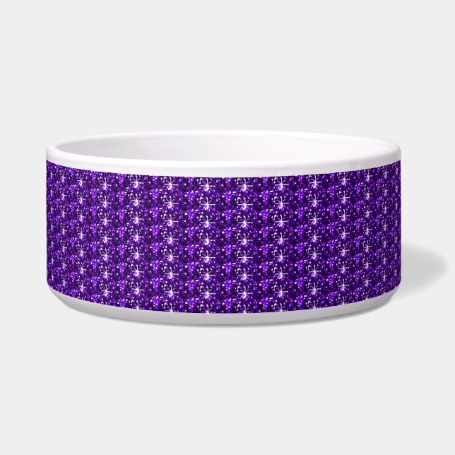 Dog Bowl Purple Glitter (Front)